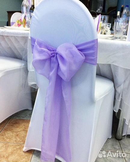 Банты на стулья сиреневые