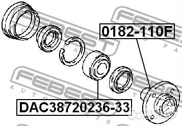 Подшипник ступицы toyota corolla 91- пер. Febest D