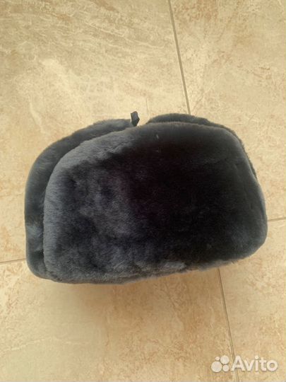 Шапка-ушанка из овчины форменная серая