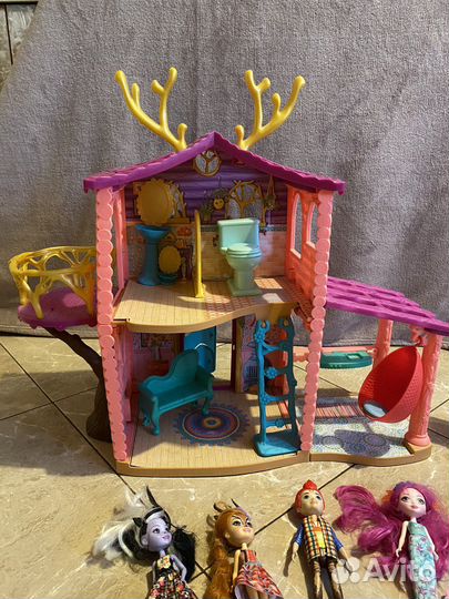 Enchantimals домик + куклы+ пикник