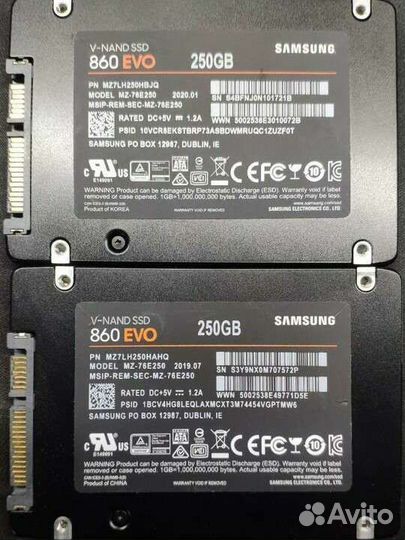 Ssd samsung 860 evo 250gb 2шт