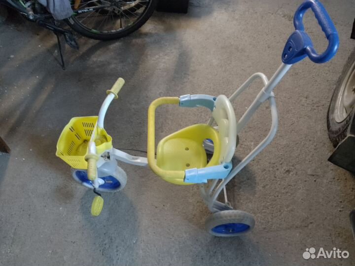 Детский велосипед с родительской ручкой