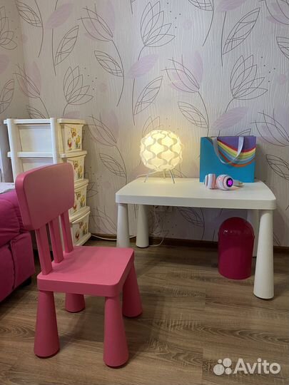Детский стол и стул Икеа Маммут пластик