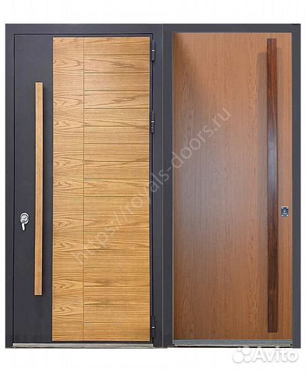 Входная металлическая дверь натуральный шпон