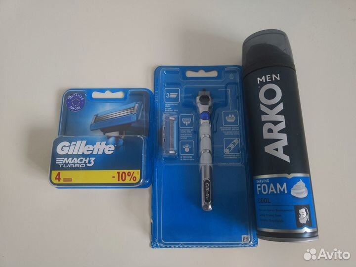 Бритва Gillette Mach 3 turbo + 4 насадки