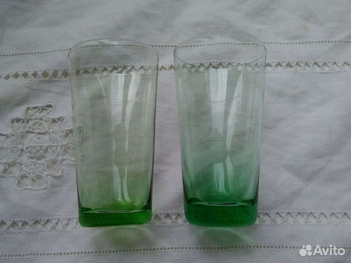Цветное стекло СССР 2 стакана