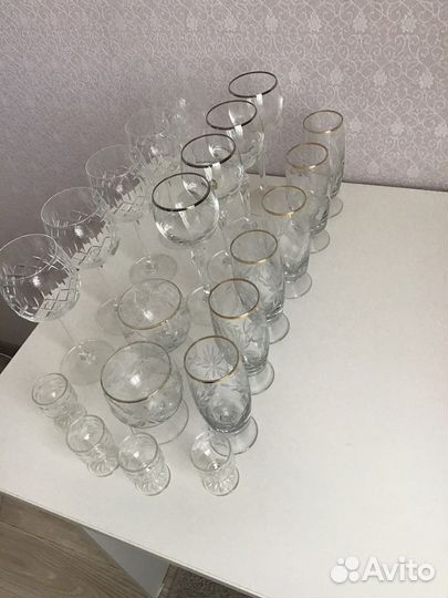 Тарелки фужеры