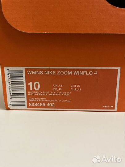 Кроссовки женские wmns nike zoom winflo 4