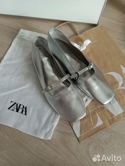 Новые/Zara/39/40/Балетки/Кожа