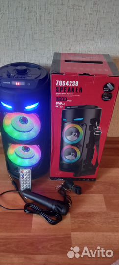 Большая новая блютуз колонка+караоке