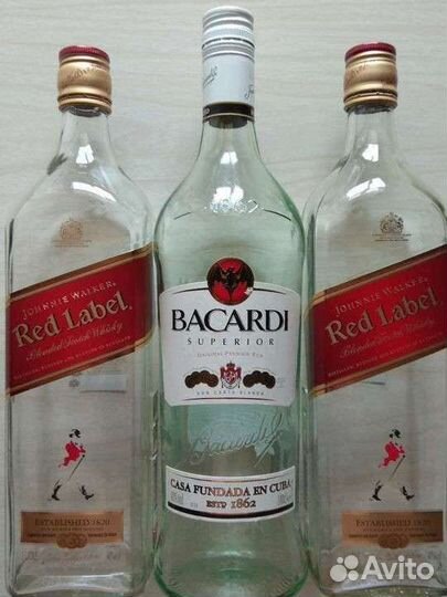 Бутылка элитная стеклянная