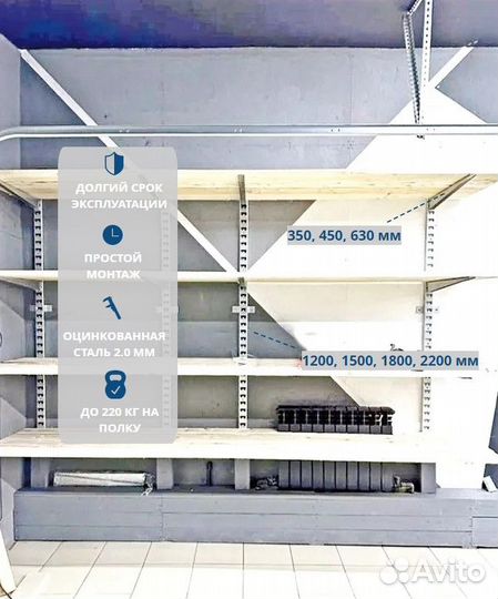 Полки стеллажи металлические для гаража