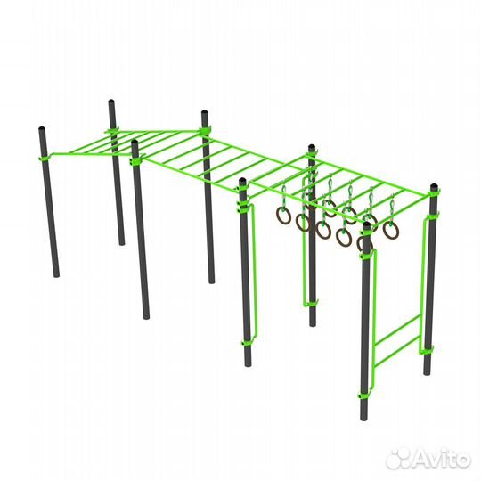 Рукоход с изменением высоты с подвижными кольцами