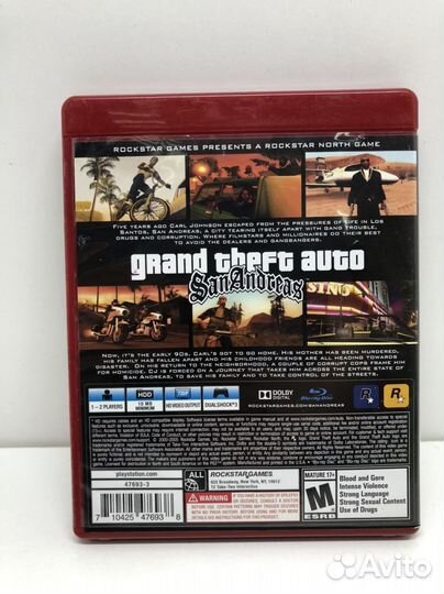 Диск GTA San Andreas на PS3