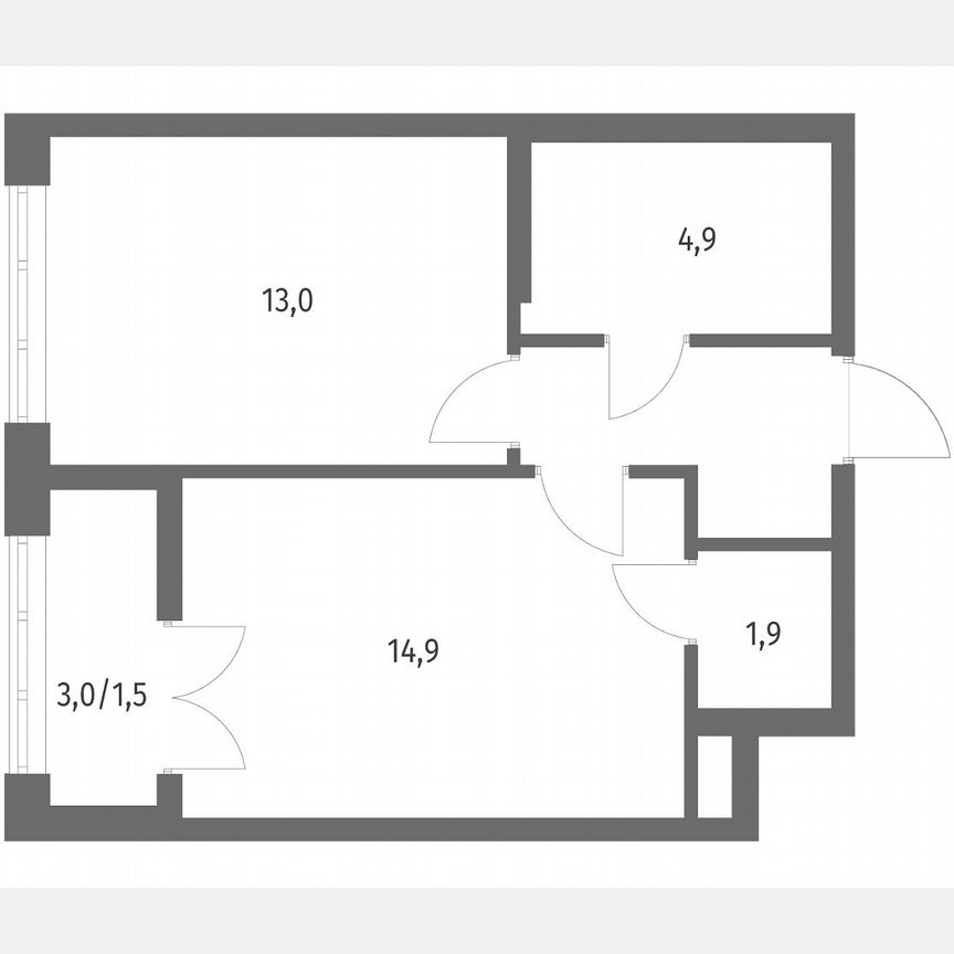 1-к. квартира, 40 м², 8/9 эт.