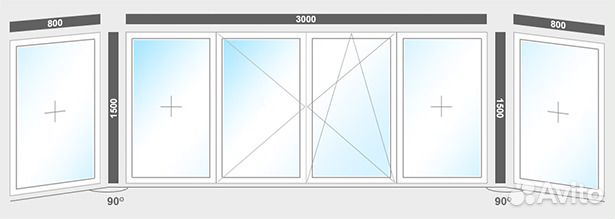 Балкон высота 1500 мм ширина 3000 мм