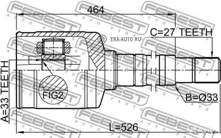 Febest 0211-T31RH ШРУС внутренний правый 33X35X27