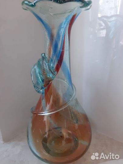 Ваза цветное стекло СССР