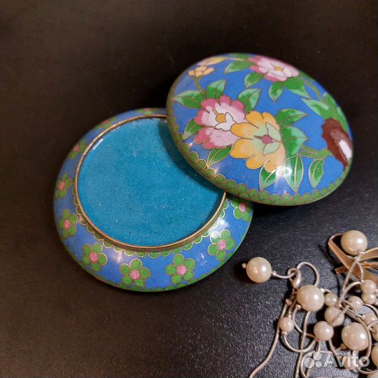 Шкатулка антикварная большая Клуазоне