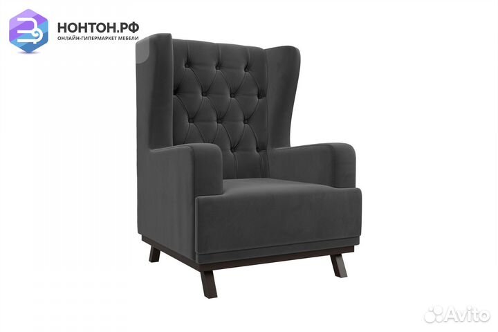 Кресло Джон Люкс велюр серый