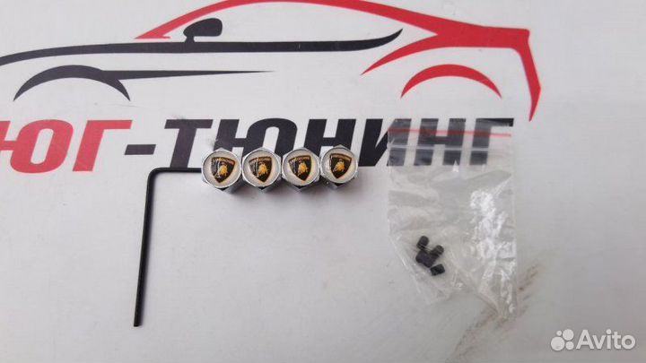 Колпачки на ниппель Lamborghini с защитой от кражи