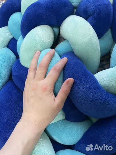 Бортик-косичка 420 см голубой, плед Mjork,плед h&m