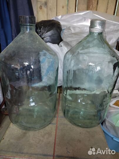 Бутыль стеклянная 20 л. 2 штуки