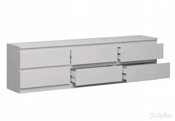 Тумба под тв 6 ящиков белая новая