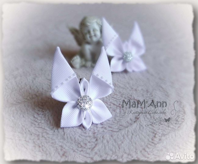 Бантики, заколки, резинки ручная работа