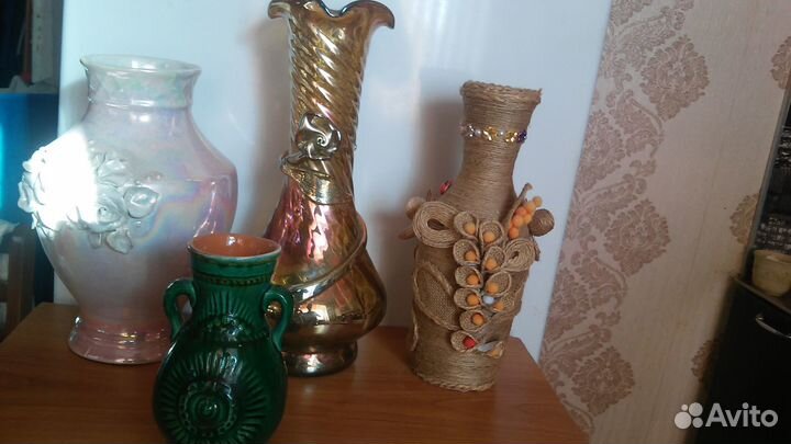 Вазы стекло,керамика,фарфор.Кувшины из СССР