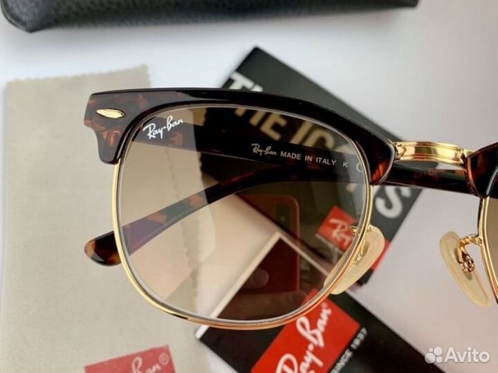 Очки ray ban clubmaster коричневые