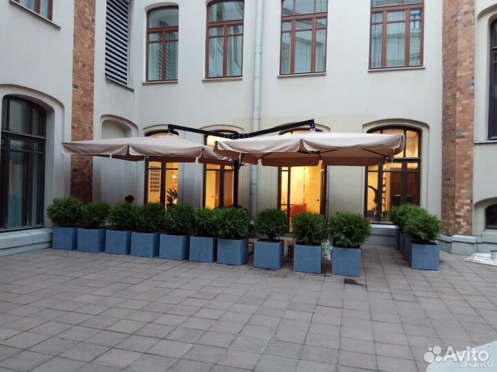 Зонт уличный двухкупольный 3х3, 4х4, с боковой опо