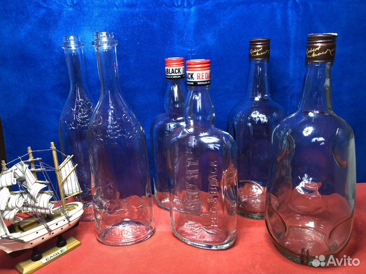 Бутылка стеклянная пустая фигурная для творчества