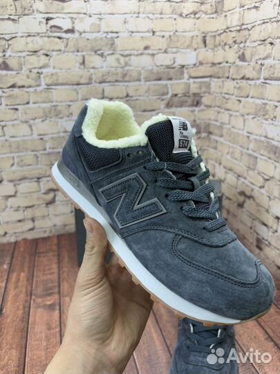 Кроссовки new balance 574 зимние с мехом