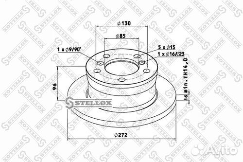 Тормозной диск stellox 85-00763-SX невентилируемый