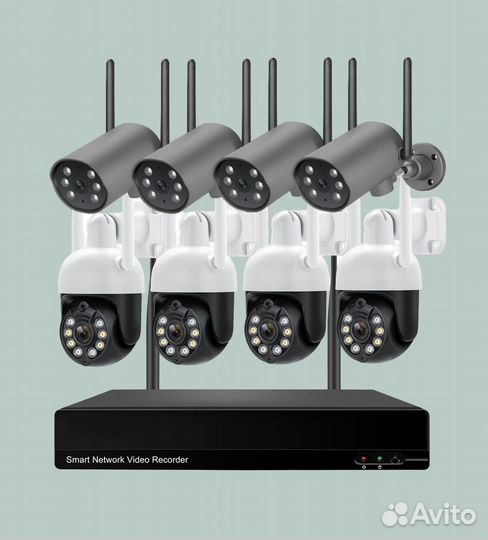 Комплекты Wi-Fi видеонаблюдения, поворотные