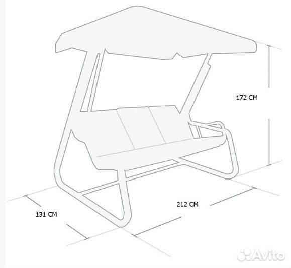 Садовые качели трехместные 