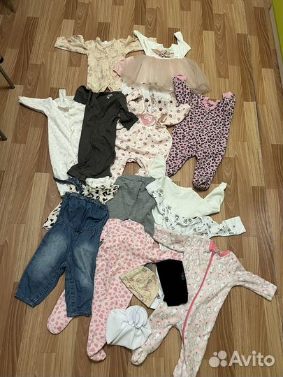 Вещи пакетом для девочки 74 80 86