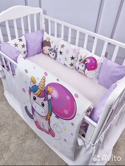 Комплект бортиков с одеялом новые