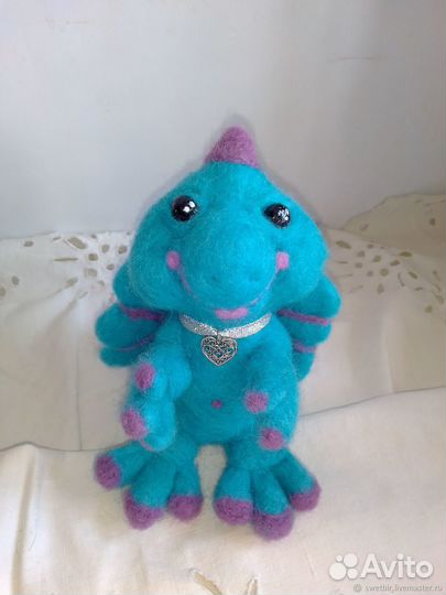 Дракон Незабудка подарок валяный из шерсти