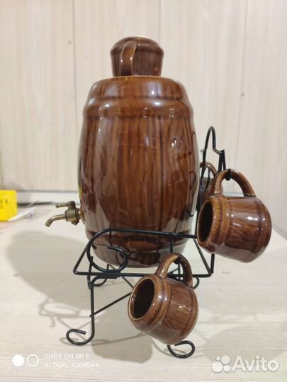 Бочонок керамический с кружечками