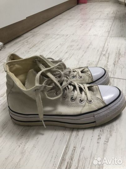 Кеды converse all star белые высокие