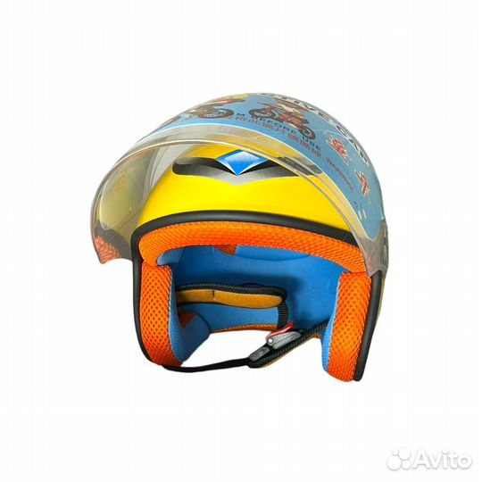 Мотошлем spider man 3/4 детский желтый