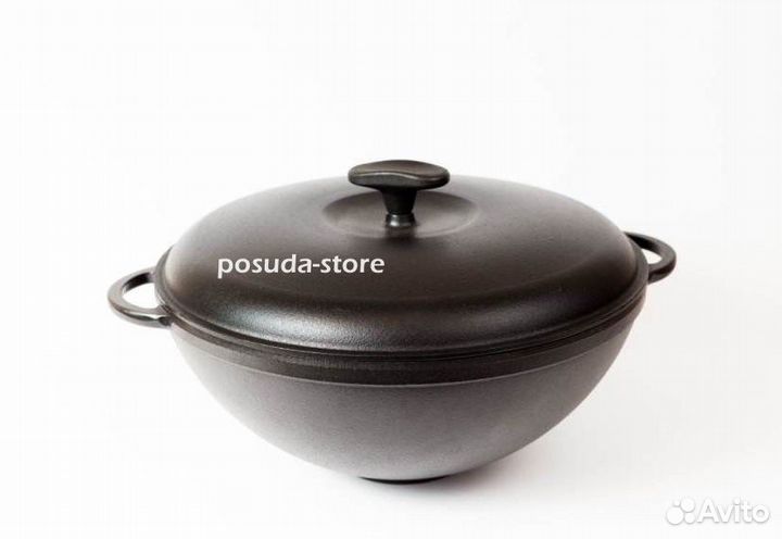 Кастрюля вок чугунная эмалированная тм Ситон