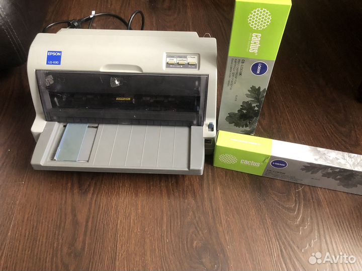 Матричный принтер epson lq-630 с картриджами