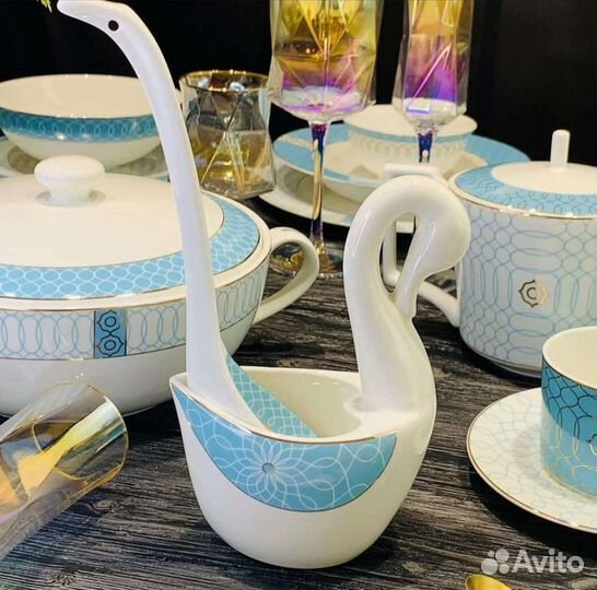 Чайный, столовый сервиз костяной фарфор