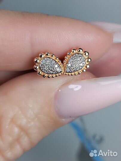 Серьги пусеты новые 585* бр-ты