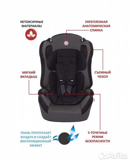 Автокресло + бустер (9-36 кг) Babycare Upiter Plus