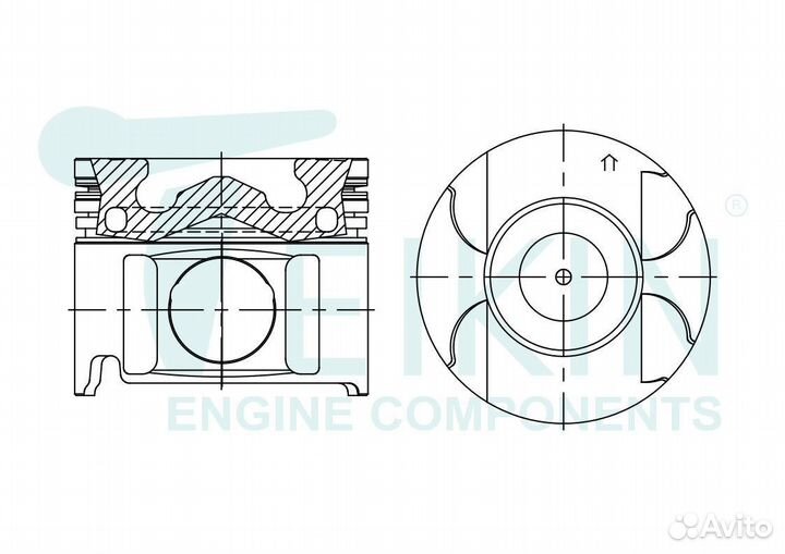 Поршни (к-т 4шт) 46675AG-STD teikin 1kdftv LC