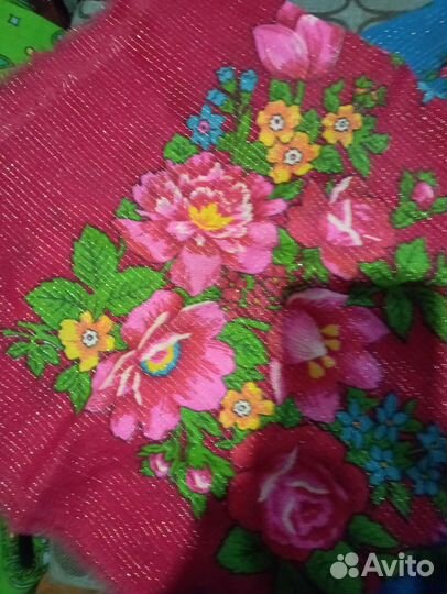 Платки СССР шифон шёлк шерстяной с с осыпкой